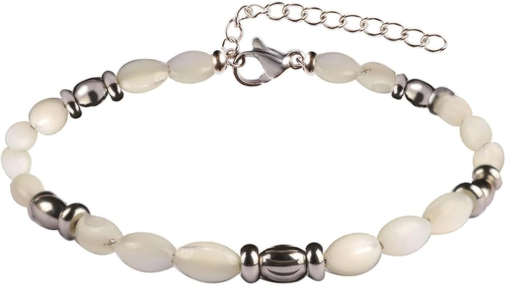 Natural Gem Stone Beaded Bracelets for Women Adjustable Stainless Steel Agate Lapis Tiger Eye Aventurine Rose Quartz