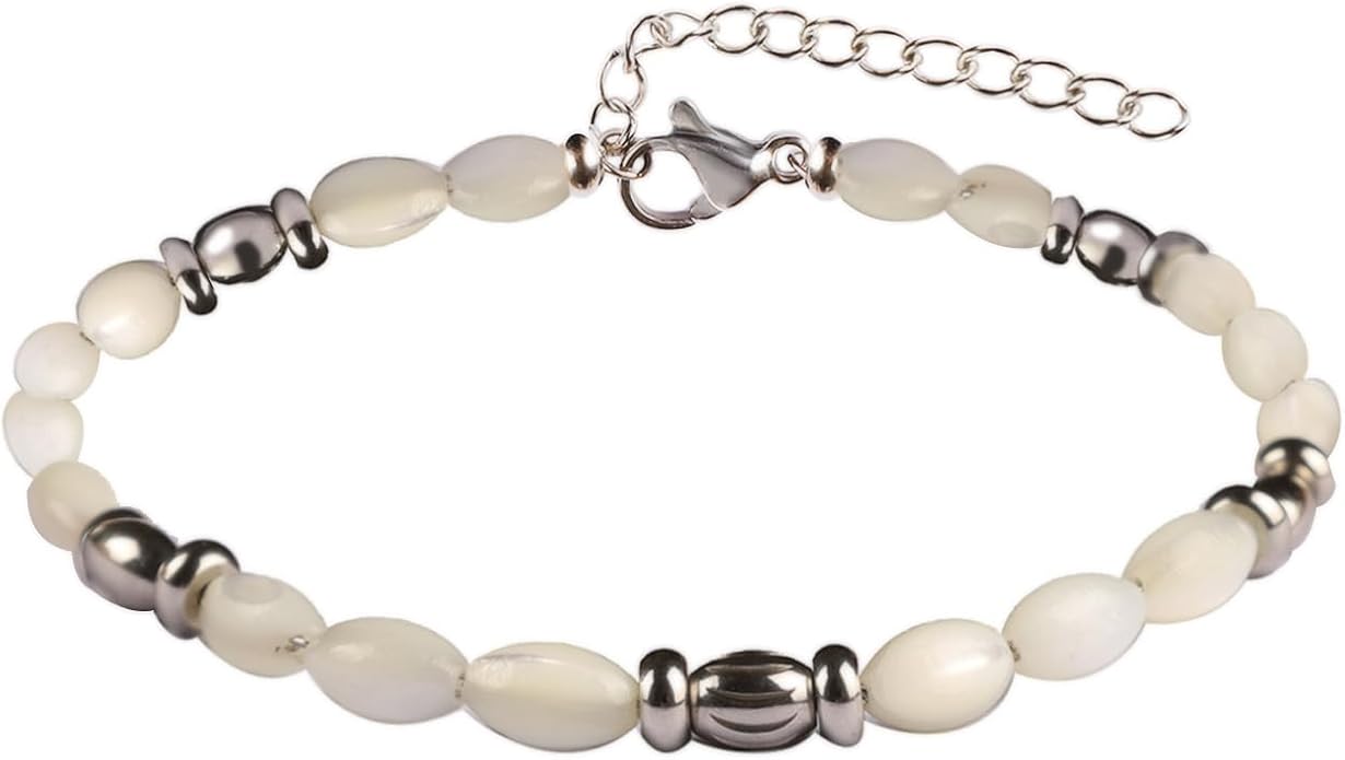 Natural Gem Stone Beaded Bracelets for Women Adjustable Stainless Steel Agate Lapis Tiger Eye Aventurine Rose Quartz