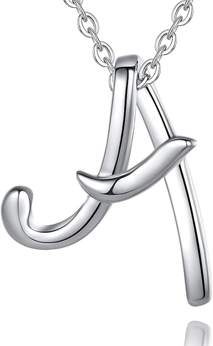 EUDORA Sterling Silver Initial Necklaces for Women, Classic 26 Letter Neckless Gifts for Girls, Sister, Mother Daughter, 18 inch Chain