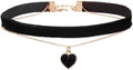 MOMOCAT Heart Necklace Adjustable Red Choker Classic Collar Necklaces for Women and Girls Velvet Chocker Necklace