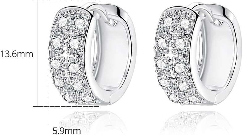 14K Gold Two - Tone Moissanite Ear Cuff Earrings for Women, Modern and Chic Style