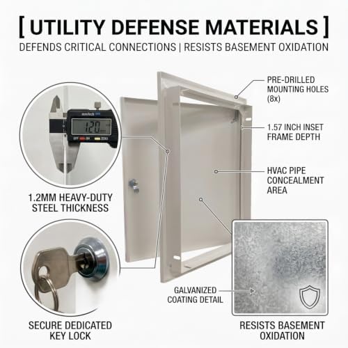 8x16 Lockable Galvanized Access Panel 1.2mm Steel Drywall Door - Image 3