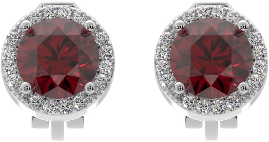 Aloha Earrings Round Halo Crystal Clip On Stud Earrings