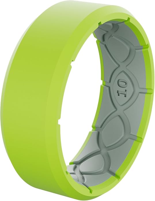 Groove Life Edge Silicone Ring - Breathable Rubber Wedding Rings for Men, Unique Design, Comfort Fit Ring