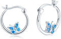 JUSTKIDSTOY Hypoallergenic Panda/Unicorn/Hummingbird/Dolphin Hoop Earrings for Women 925 Sterling Silver Animal Huggie Hoop Earrings Jewelry Gifts for Sensitive Ears