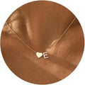 Initial Necklace for Women 18K Gold Plated Stainless Steel Tiny Heart Letter Necklace Personalized Name Necklace