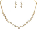 Unicra Bride Crystal Necklace Earrings Set Bridal Wedding Jewelry Sets Rhinestone Choker Necklace Costume Jewelry Set for Women and Brides (3 piece set - 2 earrings and 1 necklace)
