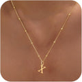 Valentines Gifts for Her Women - Initial Necklaces for Women Dainty 14k Gold Plated A-Z Letter Pendant Name Necklaces Cute Charm Choker Fashion Accessories Non Tarnish Trendy Jewelry Gift