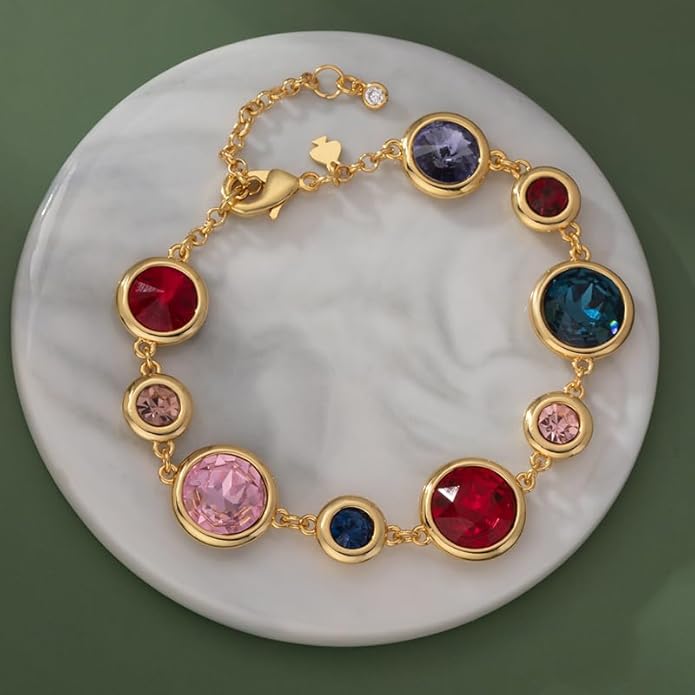 Women's Bracelet Colorful Zircon Geometric Circle Alloy Jewelry Fashion Luxury Gift for Daily Office Wear