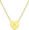 YL Initial Necklace 925 Sterling Silver Heart Letter Pendant A-Z Alphabet Cubic Zirconia Jewelry for Women