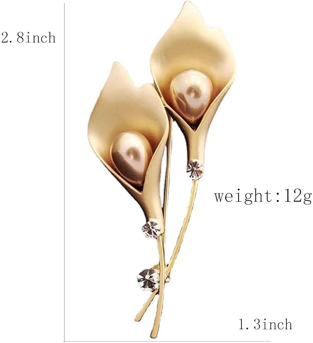 Crystal Pearl Flower Brooches Pins Fashion Beautiful Created Rhinestone Floral Brooch Good Idea for Party Dance Wedding Banquet for Elegant Women Girl