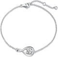 FANCIME Love Bracelet 925 Sterling Silver Infinity Birthstone Bracelets for Women Fine Jewelry Birthday Christmas Gifts for Her Mom Wife, Chain Length 6.7"+1.2" Extend