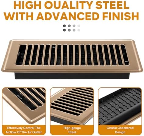 4x14 Floor Register, Floor Vent Covers, Heavy Duty Steel Walkable Floor Vent - Image 3