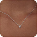 Diamond Pendant Necklace for Women, Dainty Gold Necklace 18k Gold Plated Paperclip Choker Necklaces Cute Open Oval Necklaces Simple Gold Necklace Jewelry Gifts for Women Trendy