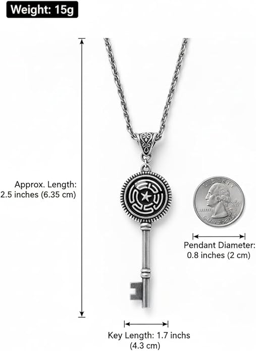 Hecate Key Necklace for Men Women, Alloy Steel Witchcraft Amulet Pendant, Goddess Protection Jewelry, Birthday Gift for Her Him