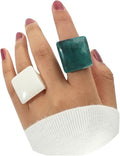 Multicolor Resin Chunky Rings for Women,Acrylic Plastic Rin Knuckle Finger Cute Trendy Aesthetic Y2k Statement Ring Vintage Simple Geometric Rings Jewelry