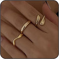 Sora Tuki Rings for Women Chunky Rings Set Adjustable Stackable Ring for Women Bold Thick Statement Ring Trendy Chunky Jewelry