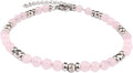Natural Gem Stone Beaded Bracelets for Women Adjustable Stainless Steel Agate Lapis Tiger Eye Aventurine Rose Quartz