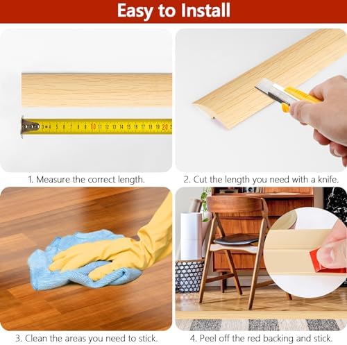 10Ft Floor Transition Strip Self Adhesive Carpet to Tile Floor Edging Trim PVC - Image 5