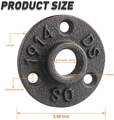 1/2" Floor Flange, 60 Pack MalleableIron Threaded Pipe Flange - Image 2