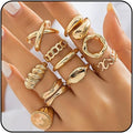 Sora Tuki Rings for Women Chunky Rings Set Adjustable Stackable Ring for Women Bold Thick Statement Ring Trendy Chunky Jewelry