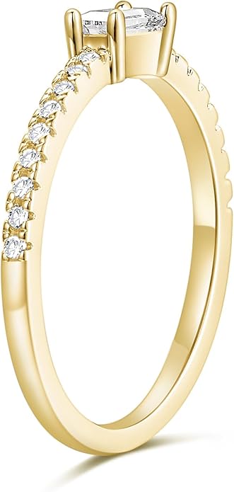 TIGRADE 1.5mm Eternity Ring Baguette Cubic Zirconia Anniversary Ring CZ Pave Wedding Band for Women Size 3-12