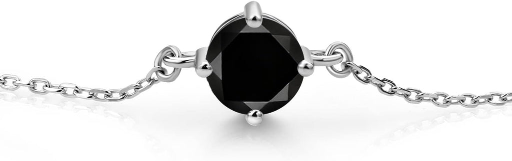 Gem Stone King Gemstone Birthstone Solitaire Bracelet For Women | 925 Sterling Silver | Round 6MM | Gift for Her Women Wife Mom Lady Daughter | Adjustable Bolo Bracelet | Easy-On Easy-Off