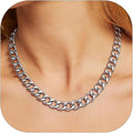 ChainsHouse Cuban Link Chain for Women Chunky Gold Necklace Stainless Steel/Gold Plated Choker Necklaces for Women, 12/16/20 mm Width Thick Chain Choker Punk Hip-Hop Jewelry,18-20"
