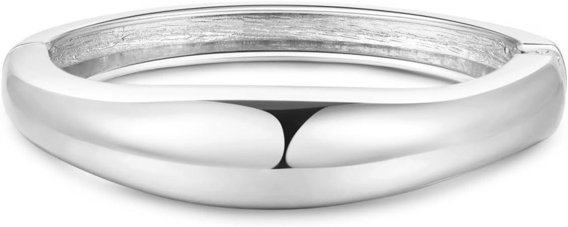 Chunky Gold/Silver Gold Cuff Bangle Bracelets for Women Trendy Hinged Cuff Open Wide Chunky Gold Bracelet Minimalist Bangle Jewelry Gift