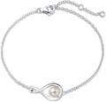 FANCIME Love Bracelet 925 Sterling Silver Infinity Birthstone Bracelets for Women Fine Jewelry Birthday Christmas Gifts for Her Mom Wife, Chain Length 6.7"+1.2" Extend