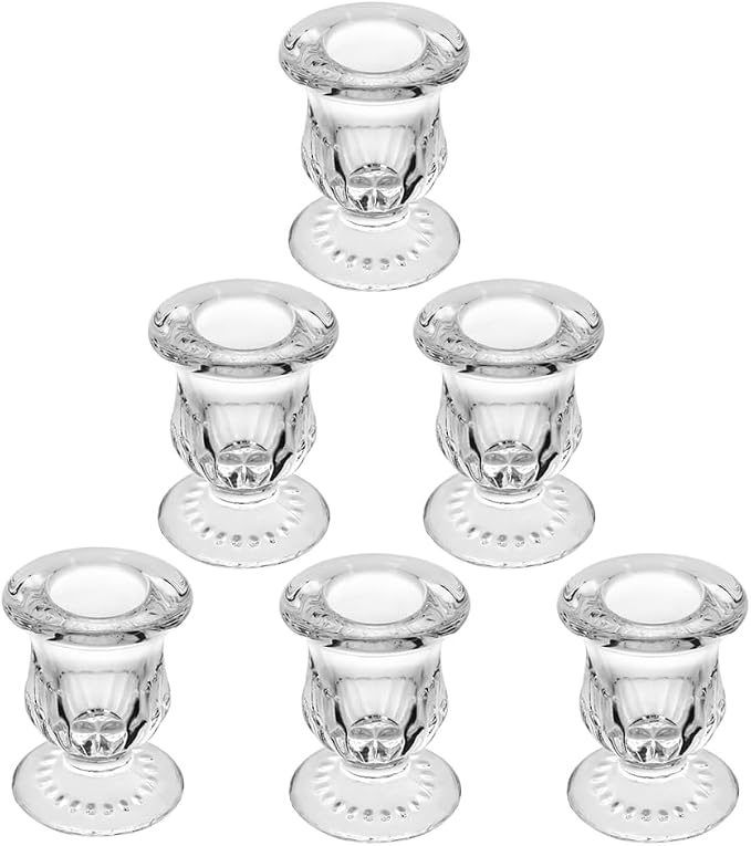 Glass Taper Candle Holder Set of 6 by BTGLLAS