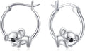 JUSTKIDSTOY Hypoallergenic Panda/Unicorn/Hummingbird/Dolphin Hoop Earrings for Women 925 Sterling Silver Animal Huggie Hoop Earrings Jewelry Gifts for Sensitive Ears