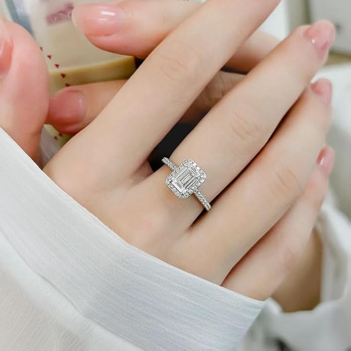 S925 Adjustable Silver Ring, Excellent Radiant Cut 1 Carat Diamond Engagement Ring, VVS2 Clarity, D-color, Timeless Beauty for Everyday Wear