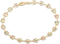 Barzel 18K Gold Plated Gold and Multi Color Crystal Baguette Anklet