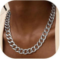 ChainsPro Cuban Link Chain for Women,Stainless Steel Chunky Necklace Silver/Gold Plated Thick Chain Choker, 12/16/20 mm Width,18" and 20" Punk Hip Hop Trendy Non Tarnish Jewelry Gifts