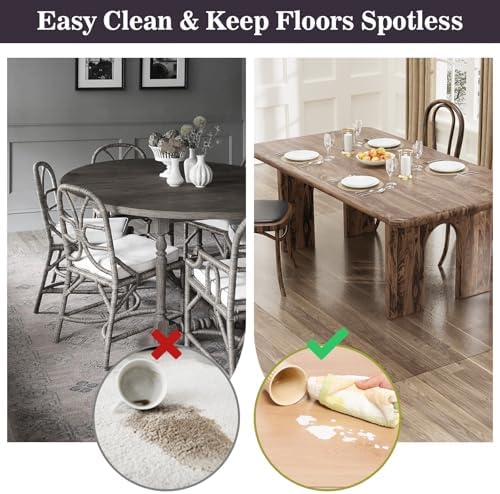 7'×9' Frosted Clear Floor Mat Under Kitchen Table, Plastic Floor Protector - Image 2
