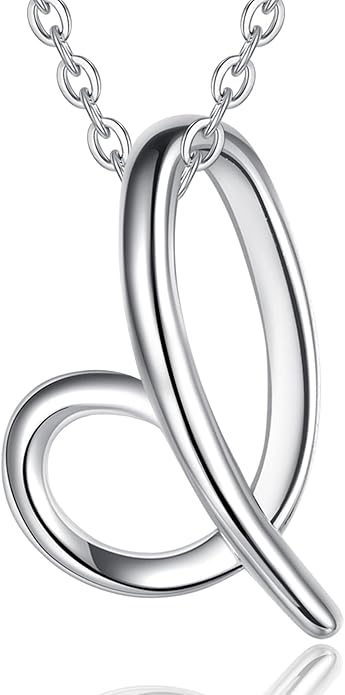 EUDORA Sterling Silver Initial Necklaces for Women, Classic 26 Letter Neckless Gifts for Girls, Sister, Mother Daughter, 18 inch Chain