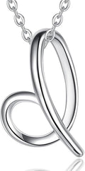EUDORA Sterling Silver Initial Necklaces for Women, Classic 26 Letter Neckless Gifts for Girls, Sister, Mother Daughter, 18 inch Chain