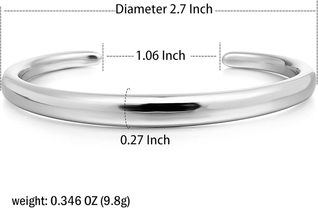 Gold Cuff Bangle Bracelets For Women Chunky 18k Gold Plated Stainless Steel Bracelet Non Tarnish Lightweigt Minimalist Jewellery Gift