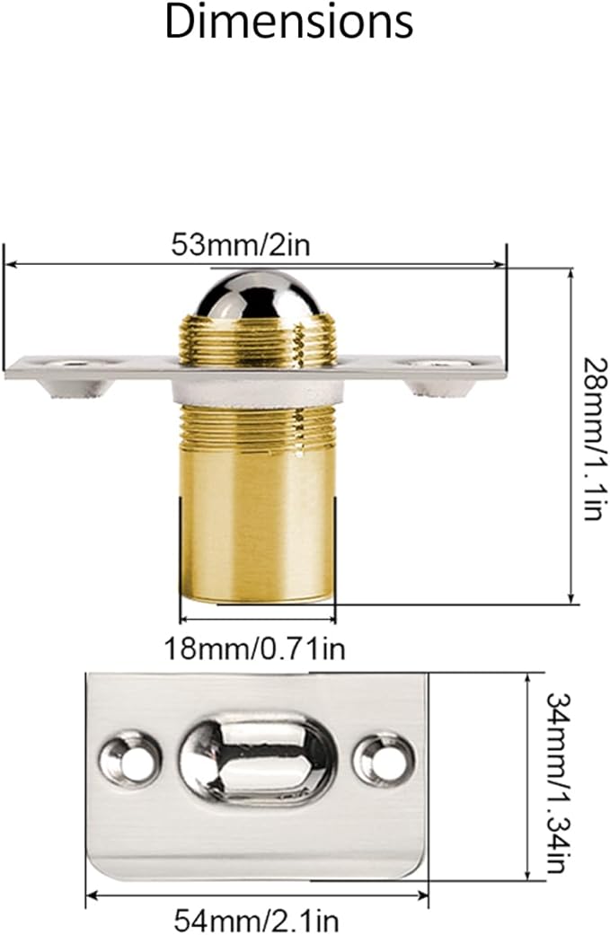 Ball Catch Door Hardware Jiayi 2 Pack Door Ball Catch Top of Door French Door - Image 9
