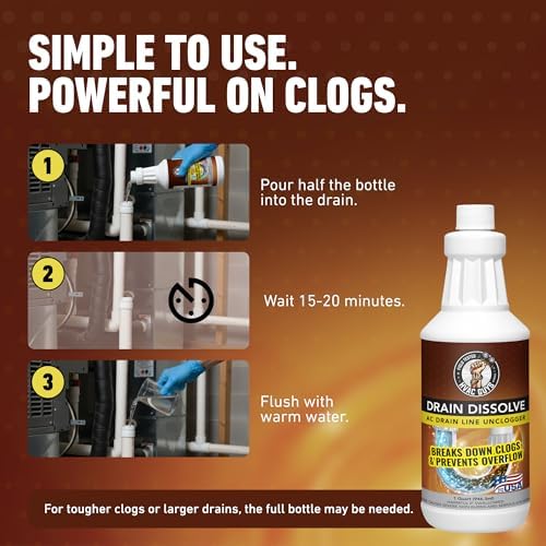 HVAC Guys Drain Dissolve 4PK = 1 Gallon | AC Drain Line Cleaner & Unclogger | - Image 5