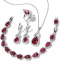 Classic Jewelry Set—Perfect for Weddings, Galas, and Everyday Wear—Includes Bracelet, Ring, Pendant Earrings, and Necklace ，Birthday Gift for Mother/Wife/Sister/Best Friend