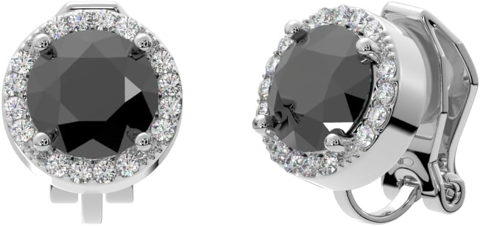 Aloha Earrings Round Halo Crystal Clip On Stud Earrings