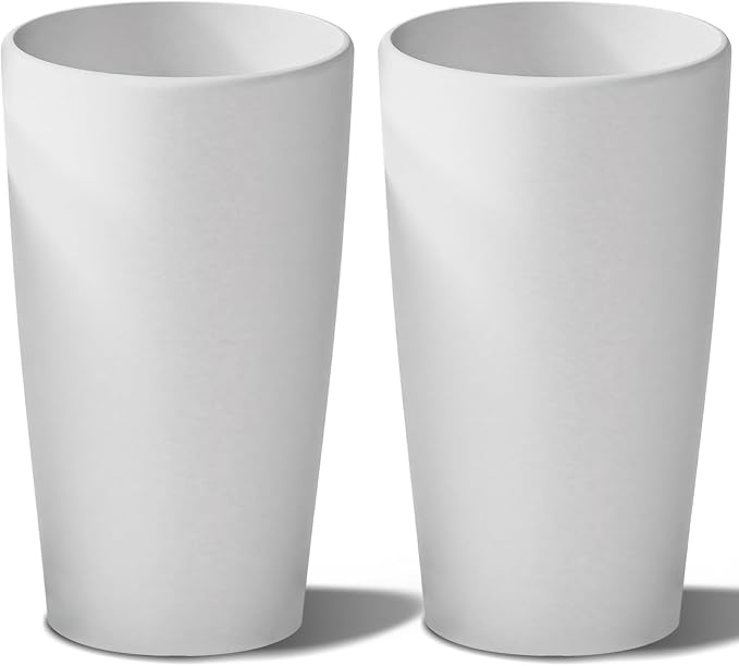 Set of 2 Round Tall Planters 22 Inch, Large Planter by snugniture