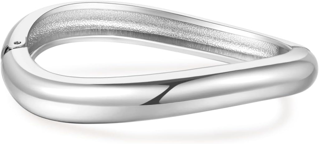 Chunky Gold/Silver Gold Cuff Bangle Bracelets for Women Trendy Hinged Cuff Open Wide Chunky Gold Bracelet Minimalist Bangle Jewelry Gift