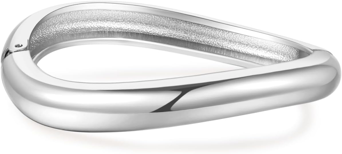 Chunky Gold/Silver Gold Cuff Bangle Bracelets for Women Trendy Hinged Cuff Open Wide Chunky Gold Bracelet Minimalist Bangle Jewelry Gift