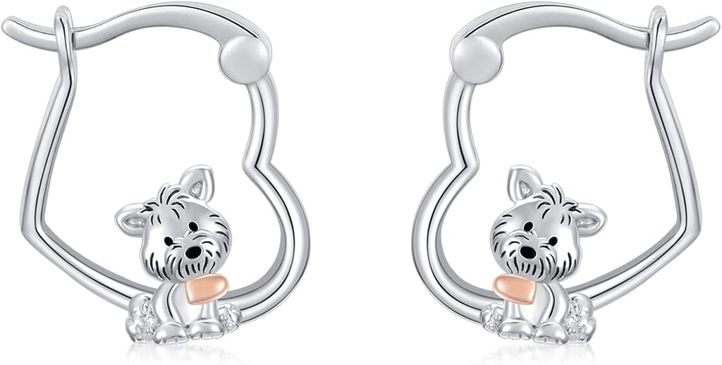 Hypoallergenic Earrings Rabbit Tiger Teddy Koala Puppy Panther Peacock Earrings Sterling Silver Animal Hug Hoop Earrings Jewelry Mothers Day Graduation Birthday Gifts for Women