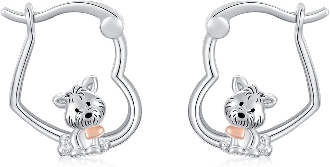 Hypoallergenic Earrings Rabbit Tiger Teddy Koala Puppy Panther Peacock Earrings Sterling Silver Animal Hug Hoop Earrings Jewelry Mothers Day Graduation Birthday Gifts for Women