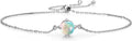 Gem Stone King Gemstone Birthstone Solitaire Bracelet For Women | 925 Sterling Silver | Round 6MM | Gift for Her Women Wife Mom Lady Daughter | Adjustable Bolo Bracelet | Easy-On Easy-Off