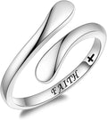 Fookduoduo 925 Sterling Silver Ring Inspirational Jewelry adjustable Wrap Open Rings for Women